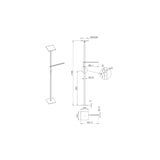 thumbnail of Ideal - Piantana a Led Nera in metallo H.180 cm Fabas Luce - 2 luci da 40W e 8W a led integrato 3000K