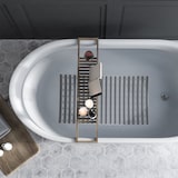 thumbnail of Relaxdays Antirutschmatte Dusche & Badewanne, 69 x 38 cm, rutschfeste Duschmatte mit Saugnäpfen, Badematte, grau/weiß