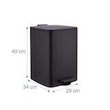 thumbnail of Relaxdays Mülleimer Küche, 20 Liter, Absenkautomatik, entnehmbarer Inneneimer, mattes Metall, eckiger Treteimer, schwarz