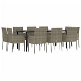 thumbnail of HELLOSHOP26 - Juego de comedor de jardín de 11 piezas con cojines negros y grises 02_0014732