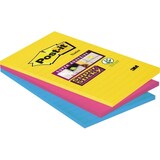 thumbnail of Lot de 3 blocs Notes Super Sticky Post-it® grand format, Collection Carnival, lignées, 101 x 152 mm, 90 feuilles/bloc (4690-3SS-CARN)