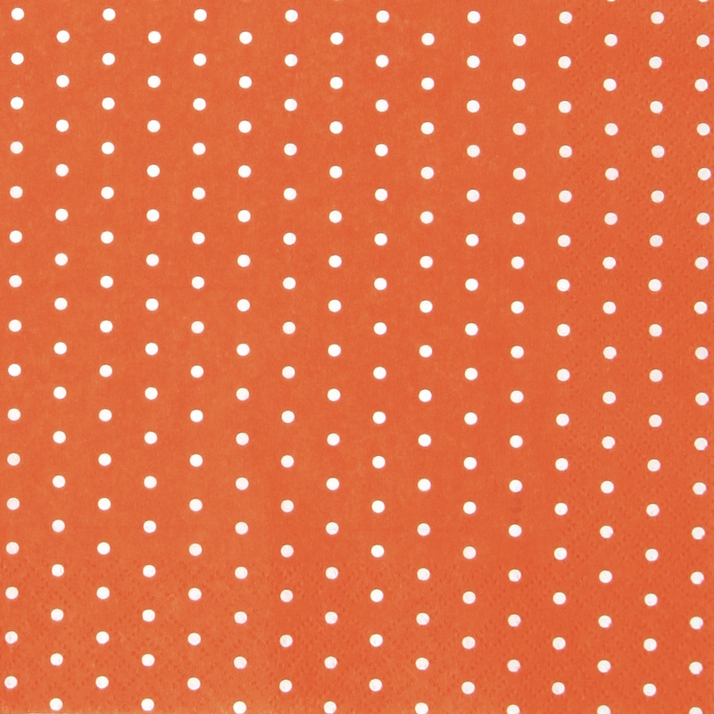 Home Fashion, Mini Dots orange, Cocktail-Servietten aufgefaltetes Maß 25 cm x 25 cm, im Viertelfalz, 20 Stück pro Pack