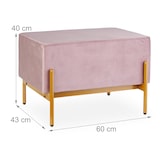 thumbnail of Relaxdays Sitzbank Samt, Polsterbank mit Metallfüßen, Samtsitzbank Schlafzimmer, Flur, HxBxT: 40 x 60 x 43 cm, rosa