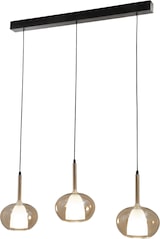 thumbnail of Edolo Pendelleuchte aus Metall und bernsteinfarbenem Borosilikatglas, 3 x E27 40 W, IP20, elegantes Design für Innenräume - Edolo