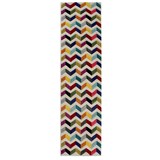 thumbnail of Farbintensiver Geometrie-Teppich mit Präzisionsschnitt `Meon Josh`. 66x300 cm | Kadima Design