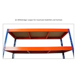 thumbnail of PROREGAL Étagère charge lourde RHINO, HxLxP 180x160x60cm, 500kg par niveau, Tablette 8mm, Bleu/Orange, Étagère de garage, étagère de rangement