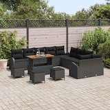thumbnail of vidaXL Garten-Sofa-Set mit Kissen 14 pcs Schwarz Poly Rattan