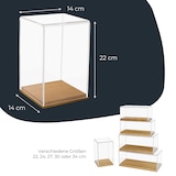 thumbnail of Acryl Vitrine mit Holzsockel für Figuren, HMF 46881, 14 x 14 x 22 cm