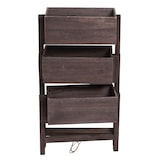 thumbnail of Pflanzregal T275, Standregal Blumenständer Pflanzkasten, 65x108x15cm, Holz Shabby-Look Vintage ~ grau-braun