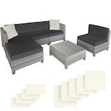 thumbnail of tectake Conjunto de descanso de ratán con estructura de aluminio, incluyendo fundas en 2 colores  Gris Claro