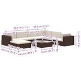 thumbnail of vidaXL 8-delige Loungeset met kussens poly rattan bruin