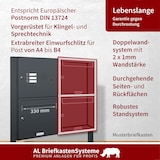 thumbnail of AL Briefkastensysteme 8 Fächer Premium Stand Briefkasten Anlage in RAL 7016 Anthrazit Grau, Post A4, robust, wetterfest, Artikelnummer 331P8S4KSRP7016