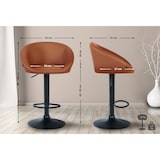 thumbnail of Décoshop26 - Tabouret de bar assise pivotante à 360° hauteur réglable en PVC marron clair piètement en métal noir 10_0004767