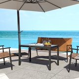 thumbnail of Outsunny mesa de jardín extensible mesa de comedor exterior ajustable 85-125 cm con borde de aluminio carga 70 kg para 4-6 personas para terraza