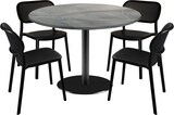 thumbnail of RestooTab - XL-Tisch Rome Ø120cm mit 4 Stühlen - Tischsäule schwarze Tischplatte blauer Mond