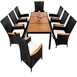 thumbnail of Casaria Poly Rattan Sitzgruppe 8+1 Hochlehner Schwarz