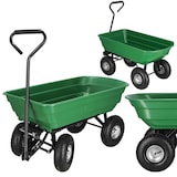 thumbnail of Chariot de jardin à Benne basculante Charge 200kg 75L - Chariot de Transport 4 roues Bois, Terre, Mobilier de Jardin Plage KZ