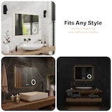 thumbnail of Mirlux Badkamerspiegel met LED Verlichting & Verwarming – Rechthoekige Wandspiegel – Anti Condens Douchespiegel - 80x60CM