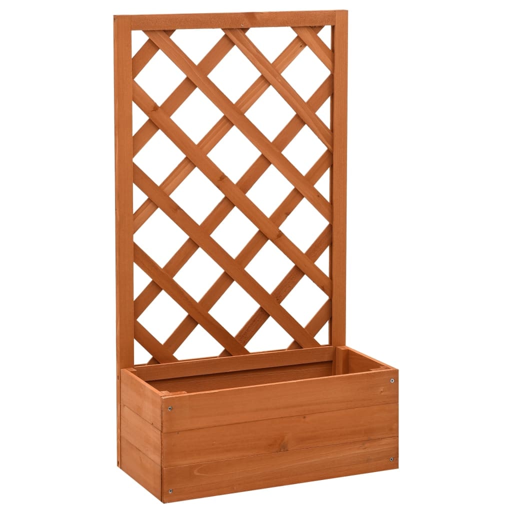 Helloshop26 - Tuinplantenbak met klimrek 50 x 25 x 90 cm vurenhout 02_0000878