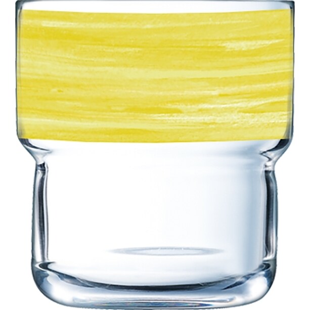 ARCOROC Brush Yellow Log FB22 Stapelbecher 22cl * 6er
