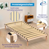 thumbnail of Hochwertiges Bettgestell mit Lattenrost 'Pyxis' Massivholz Buche 100x200 cm