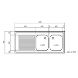 thumbnail of Plonge Inox Professionnelle Gamme 700 - 2 Eviers à Droite - Combisteel