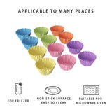 thumbnail of Intirilife 12 Stück Muffinform Cupcakeform - 7 x 3.2 cm - Wiederverwendbare bunte Silikon Formen antihaft Gefrierschrank- und Mikrowellengeeignet