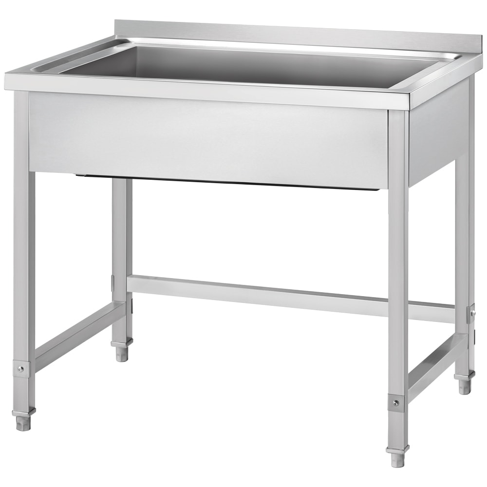 Évier Gredil à un bac 600 x 600 x 850 mm, hauteur du bac 300 mm, avec rebord, à monter soi-même