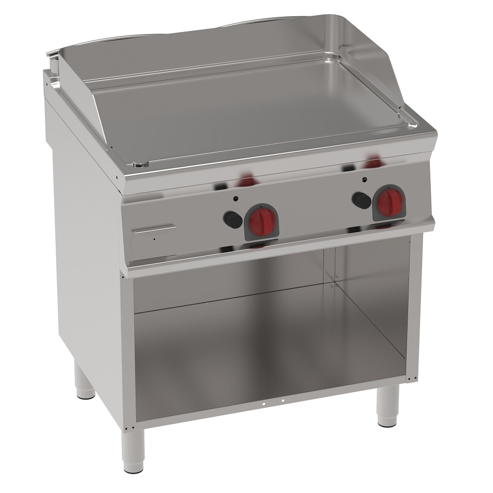 EURAST - Plancha-frytop fe 15 mm a gas lisa sobre soporte abierto - 800x700x900 mm - 14 Kw - 36540317