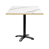 thumbnail of Restootab - 70x70cm tafel - Bazila wit marmer met messing randen