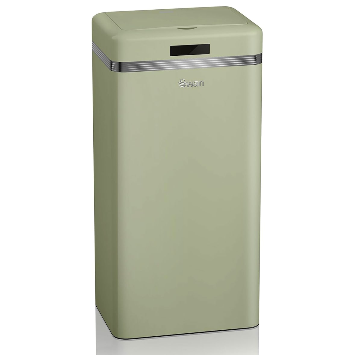 SWAN Retro Mülleimer mit Automatisch öffnender Sensor, Metall, 45 L, Vintage-Design, SWKA4500GN, Grün