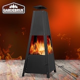 thumbnail of GARDEBRUK® Terrassenofen mit Abdeckung Schürhaken 102cm Groß Metall Feuerstelle Gartenkamin Feuerkorb Terrasse Garten