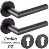 thumbnail of Türgriff SCHWARZ Türgarnitur Türdrücker Türbeschlag Türklinke Innentür Bad WC EMILY PZ Garnitur-SET