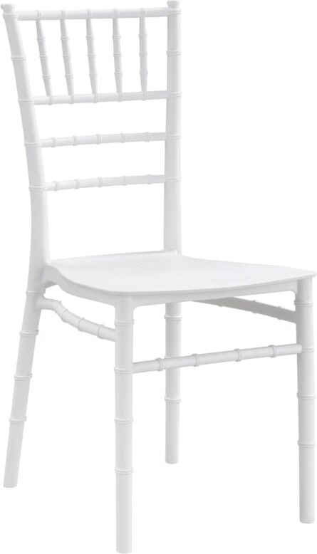 Silla Tiffany blanca de polipropileno virgen  apilable para eventos