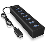 thumbnail of ICY BOX IB-HUB1700-C3 - USB 3.2 Gen 1 (3.1 Gen 1) Type-C - USB 3.2 Gen 1 (3.1 Gen 1) Type-A - 5000 Mbit/s - Schwarz - Aluminium - 0,4 m