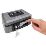 thumbnail of ARREGUI Popup C9726 Caja Caudales con Llave y Pulsador de Apertura| Caja de Seguridad acero y bandeja interior | Caja fuerte portatil 20 cm ancho|Gris