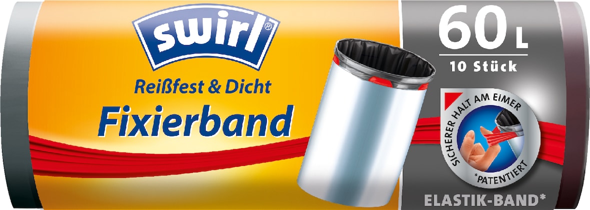 Swirl Müllbeutel, Kunststoff, 68 x 73 cm, 60 L,  grau, 10 Stück