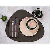 thumbnail of Sous-verre curve réversible - 6 pièces - Cuir recyclé orange et chocolat