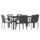 thumbnail of HELLOSHOP26 - Juego de comedor 7 piezas muebles de jardín y cojines resina tejida negra 02_0014476