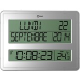 thumbnail of Digitaluhr mit Datenanzeige funkgesteuert grau