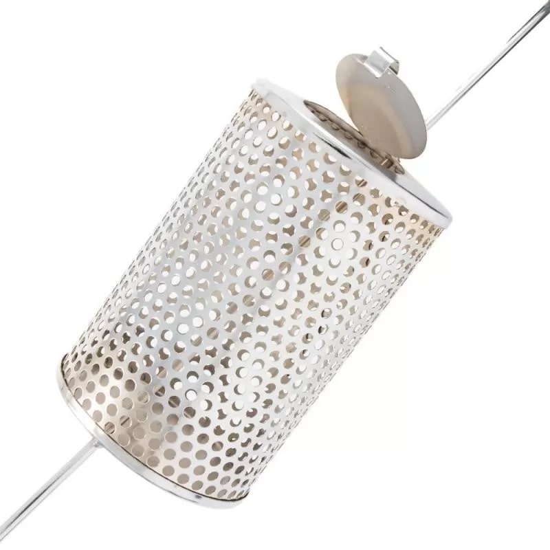 Giemme Spoleto – Asador de Castañas para Girarrosto en Acero Cromado 70 cm