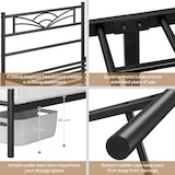 thumbnail of Yaheetech Bettrahmen Metallbett Gästebett Bettgestell aus Metall, Modern Jugendbett mit Lattenrost, für Schlafzimmer Gästezimmer 90 x 200 cm/Schwarz