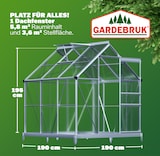 thumbnail of GARDEBRUK® Gewächshaus Aluminium 3,6m² mit Fundament 190x190cm inkl. Dachfenster