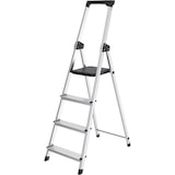 thumbnail of BRASQ Huishoudtrap 4 -treden Zilver - keukentrap inklapbaar aluminium voor Particulier en professioneel gebruik - Trap Ladder - Anti slip