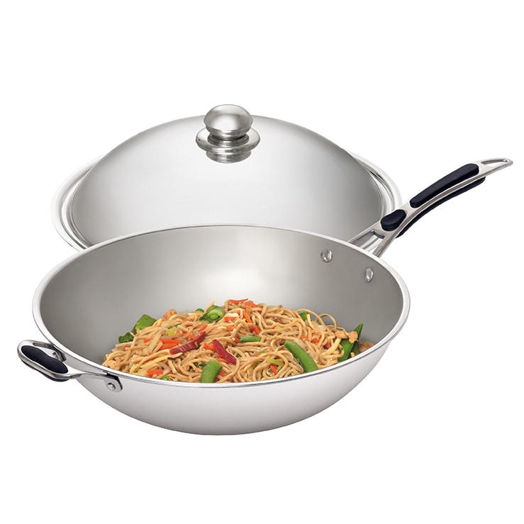 Wokpan RVS met deksel | 6 liter | 640x360x220(h)mm