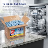 thumbnail of 10 kg ca. 555 Sück GO clean! 12-in-1 Spülmaschinentabs - Pouches 18g in wasserlöslicher Folie. Starke Reinigungskraft gegen Schmutz und Fett.