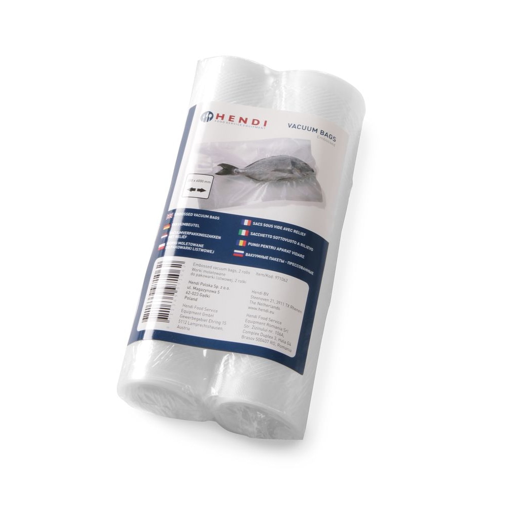 Vacuümzakken in reliëf op rol van 200 mm - Set van 2 - HENDI