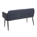 thumbnail of Sitzbank | HxBxT 77x133x56cm | Sitzhöhe 48cm | Esszimmerbank Bank Polsterbank Garderobenbank Rückenlehne Armlehne Stoff/Textil 133cm | Anthrazit