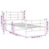 thumbnail of vidaXL Bedframe met hoofd- en voeteneinde metaal zwart 90x200 cm