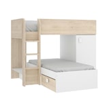 thumbnail of Dmora Letto per bambini Marmolada, Cameretta completa con armadio e cassetti, 255x112h150 cm, Bianco e Rovere